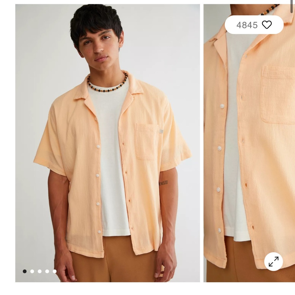 Standard Cloth Liam Crinkle Shirt Peach